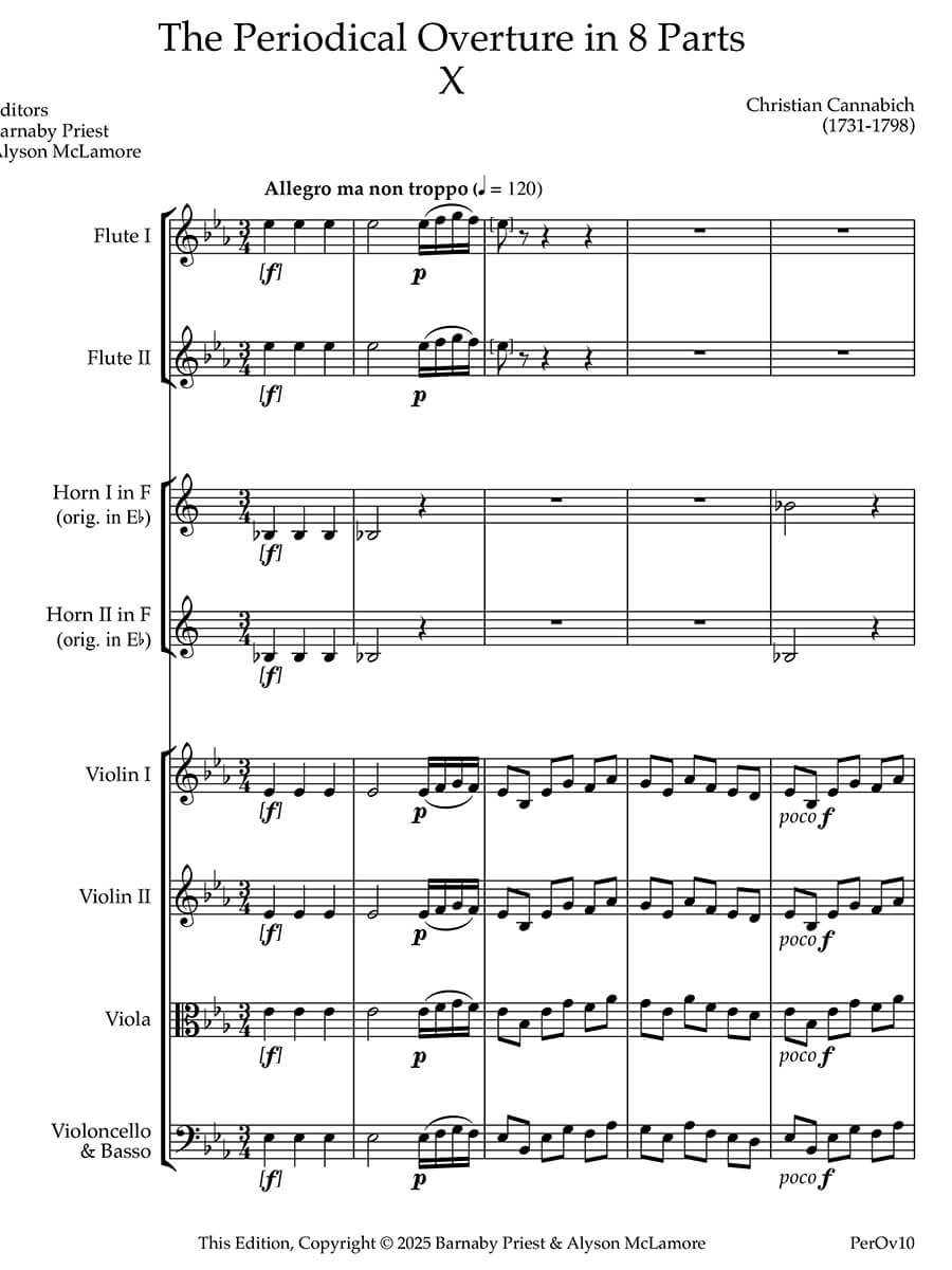 Cannabich: The Periodical Overture in 8 Parts No. 10