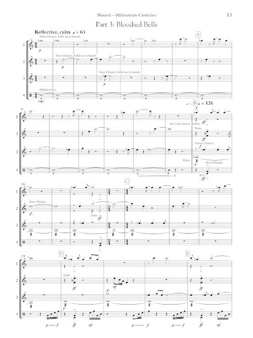 Mazzoli: Millennium Canticles (for percussion quartet)