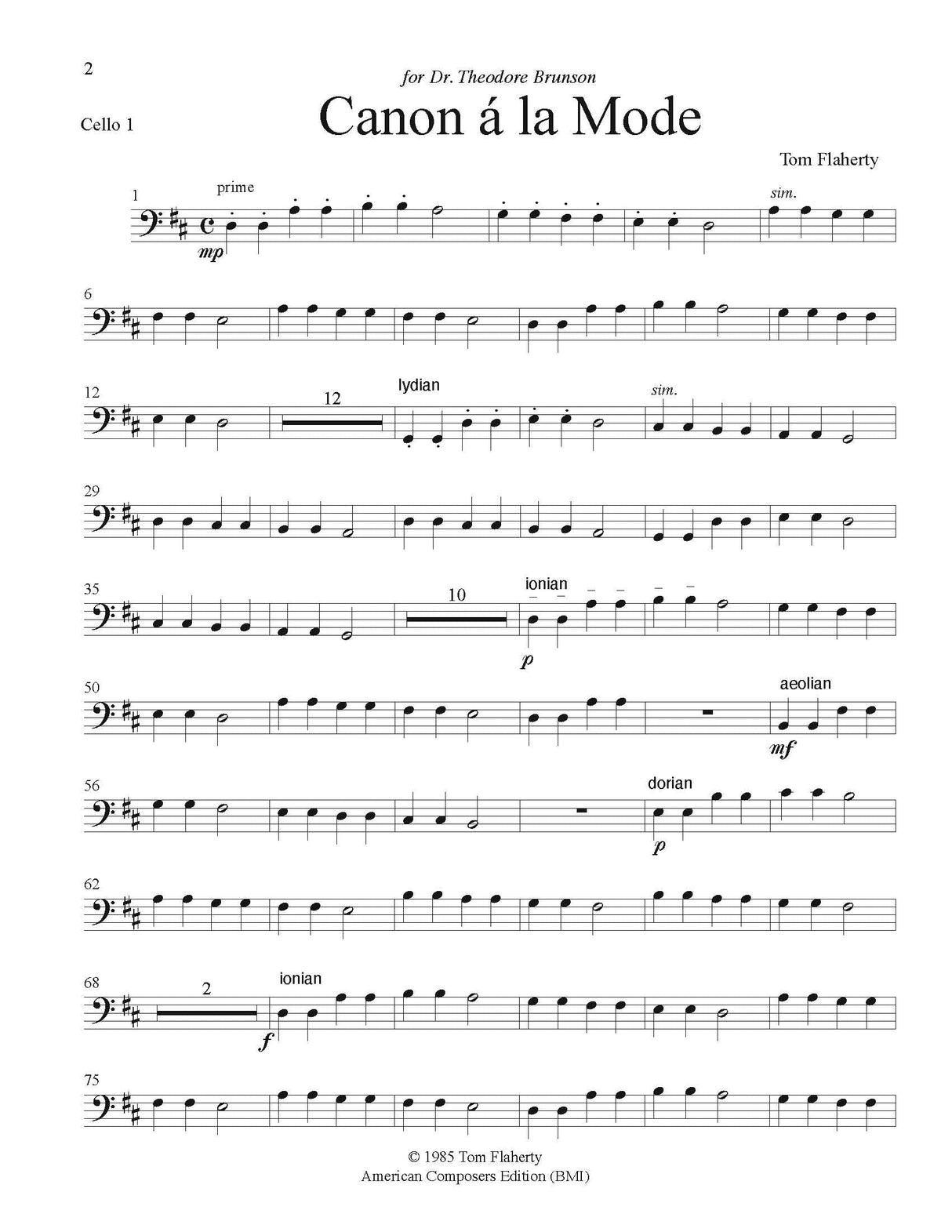 Flaherty: Canon á la Mode