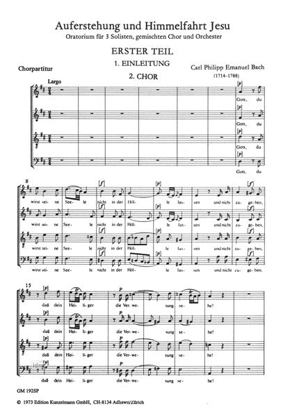 Bach: Auferstehung and Himmelfahrt Jesu, H 777, Wq. 240
