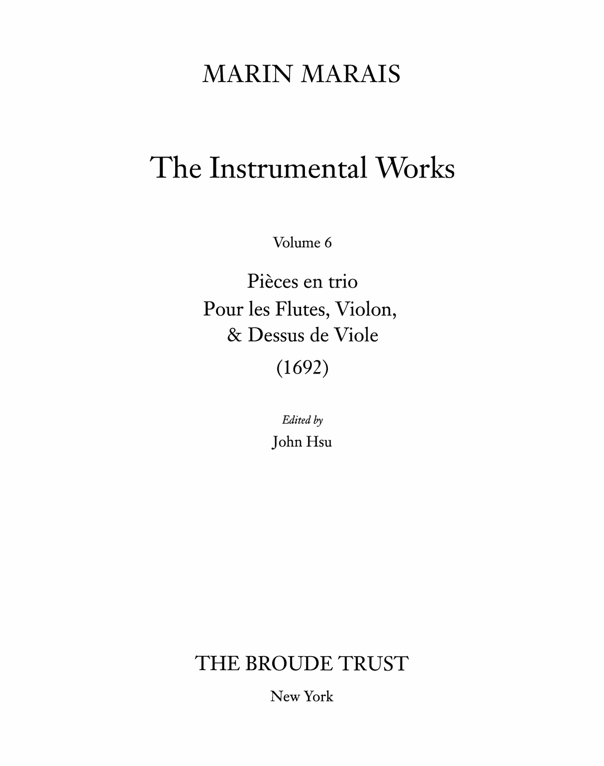 Marais: Pièces en trio