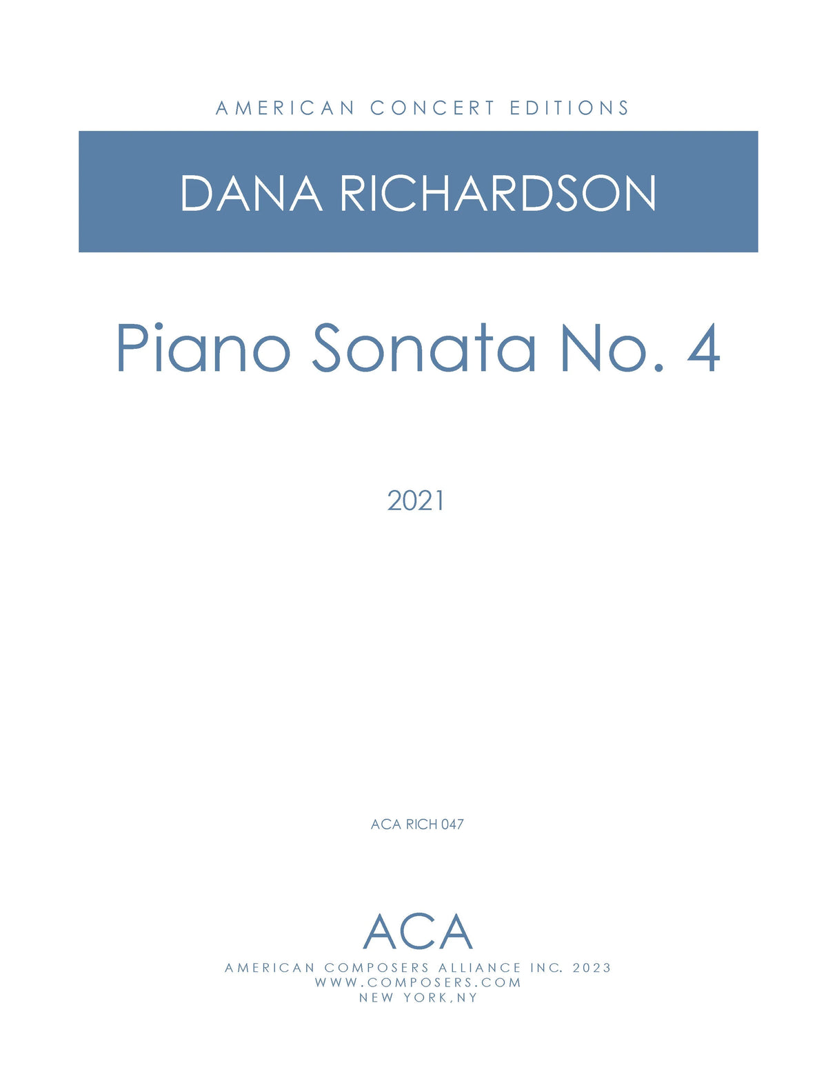 Richardson: Piano Sonata No. 4