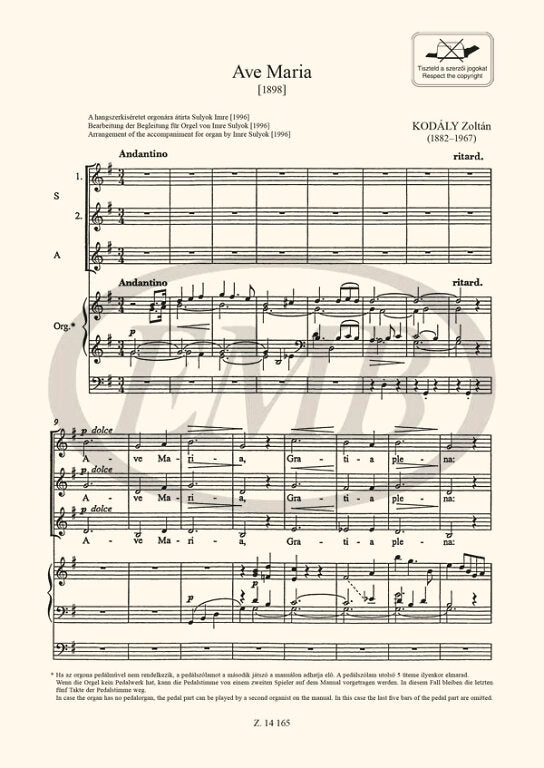 Kodály: Ave Maria