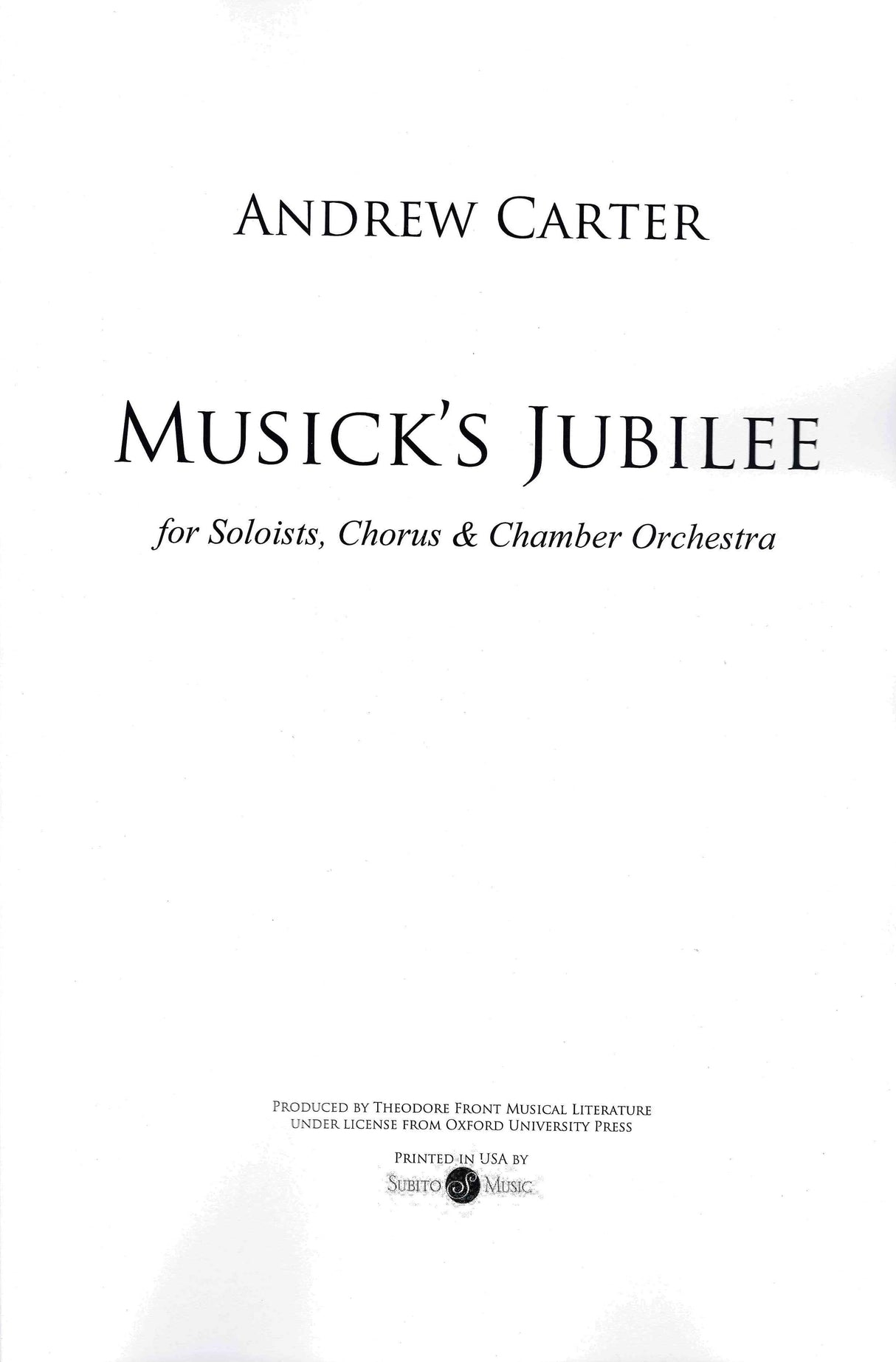 Carter: Musick's Jubilee