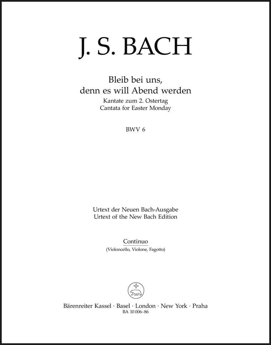 Bach: Bleib bei uns, denn es will Abend werden, BWV 6