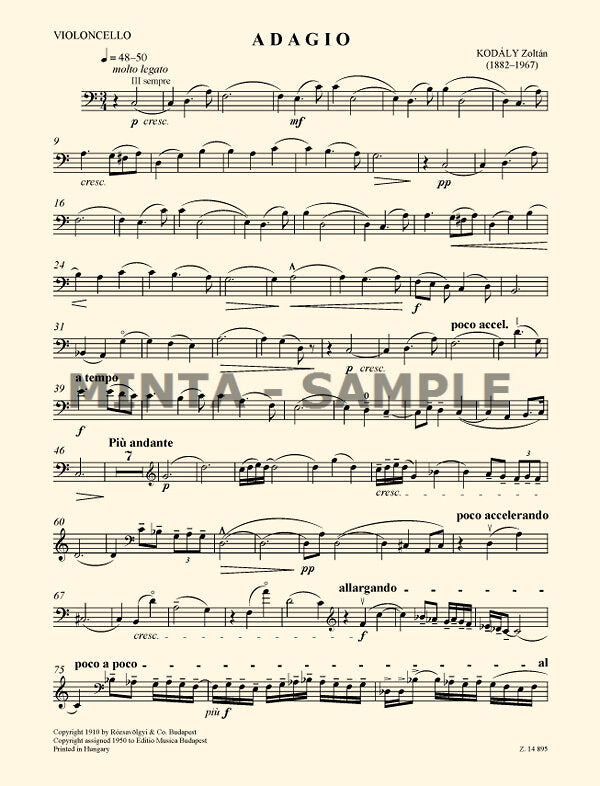 Kodály: Adagio (arr. for cello & piano)