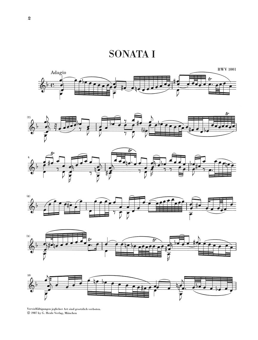 Bach: Six Sonatas and Partitas for Solo Violin, BWV 1001-1006