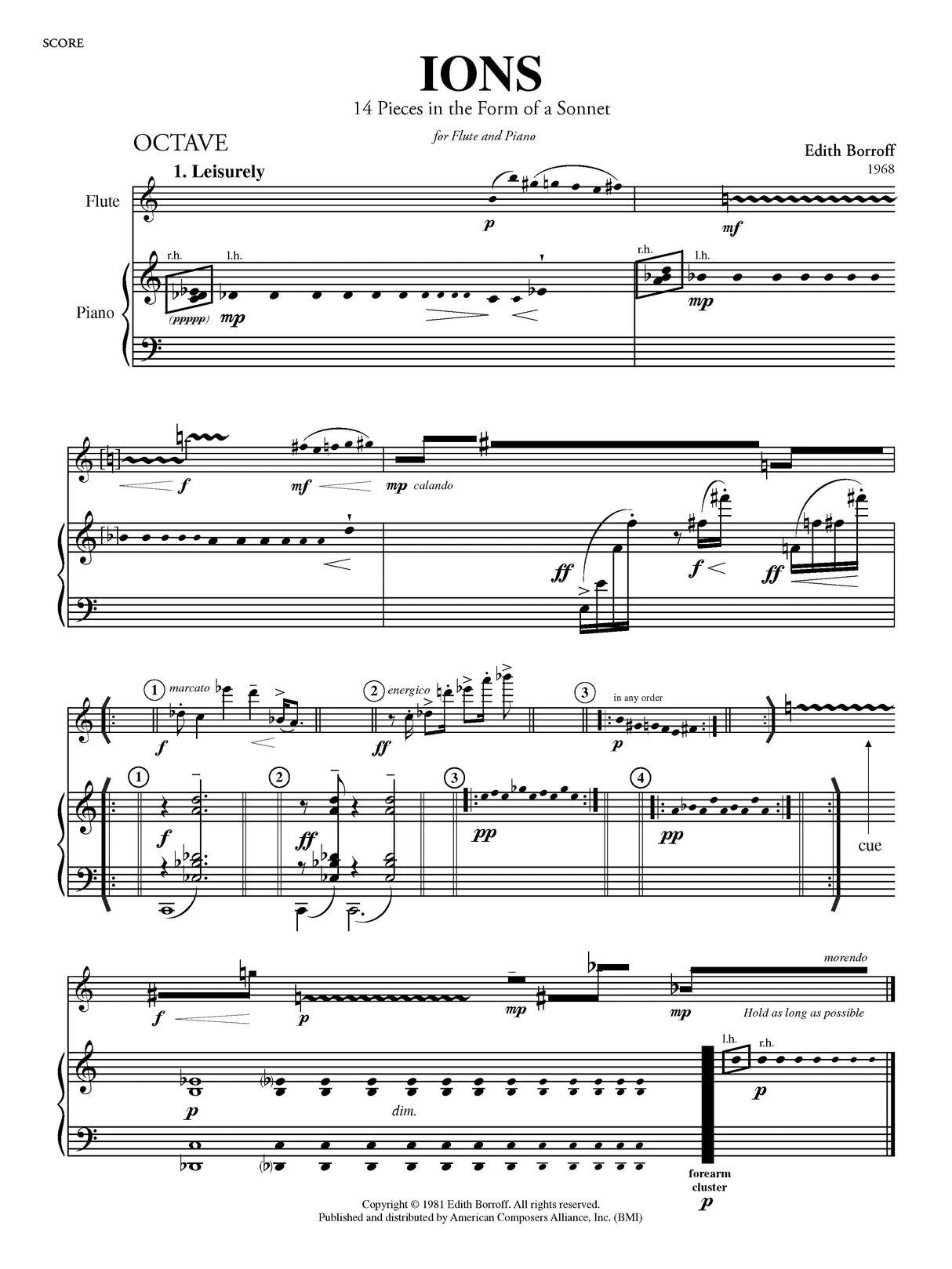 Borroff: IONS - 14 Pieces in the Form of a Sonnet