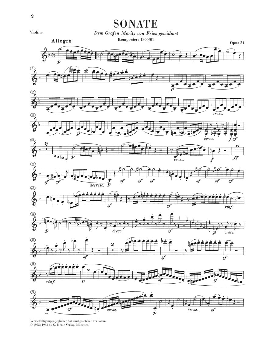 Beethoven: Violin Sonata in F Major, Op. 24 ("Spring Sonata")
