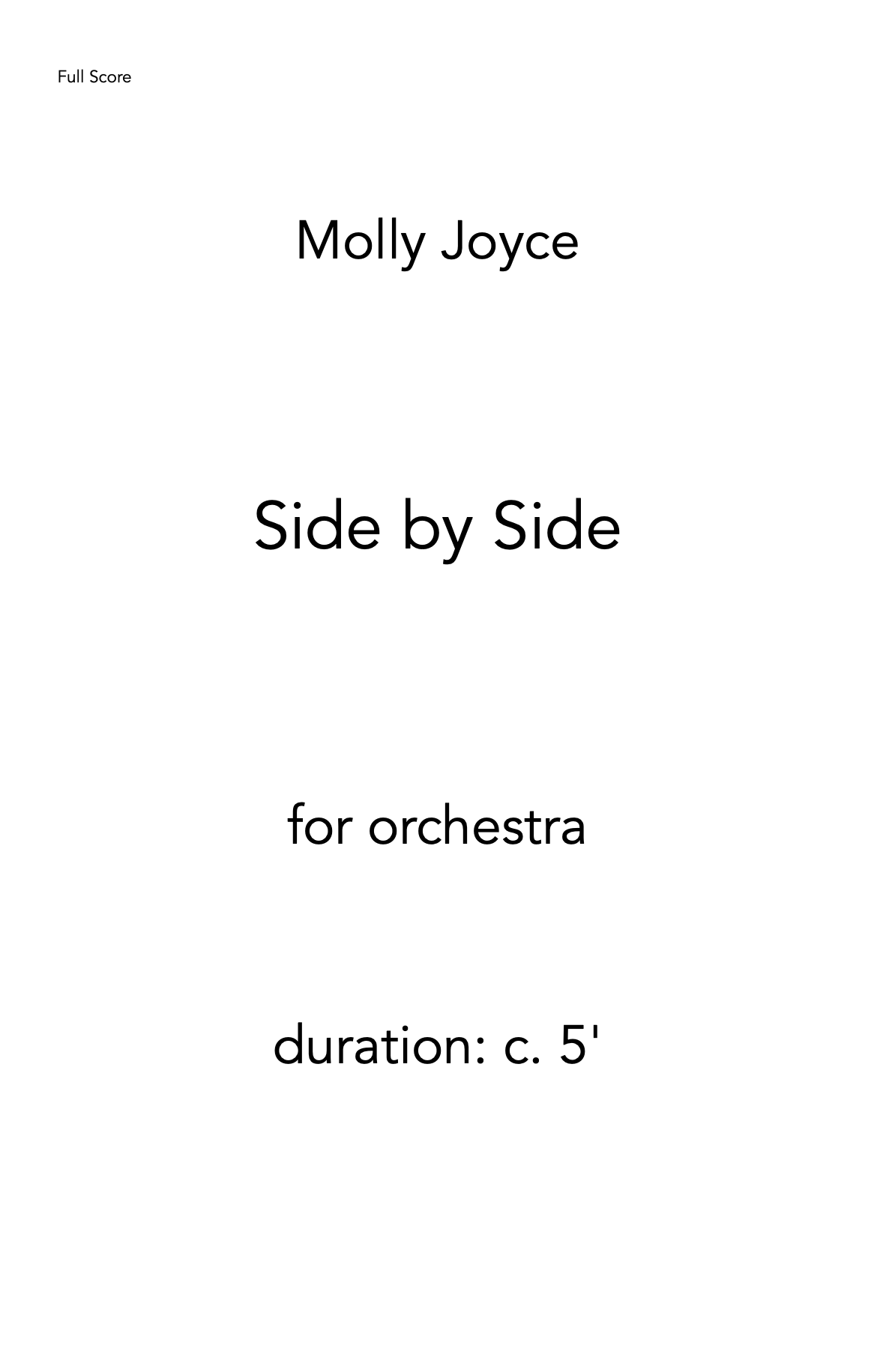 Joyce: Side By Side