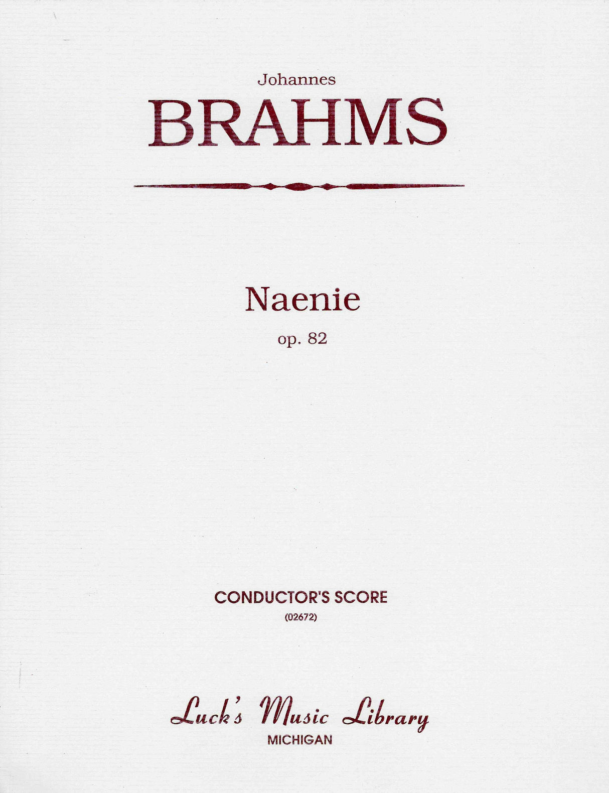 Brahms: Nänie, Op. 82