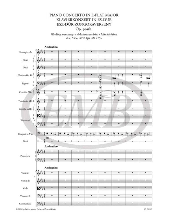 Liszt: Piano Concerto in E-flat Major, Op. posth. (working manuscript)