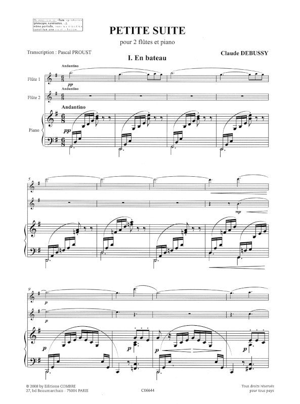 Debussy: Petite Suite (arr. for 2 flutes & piano)