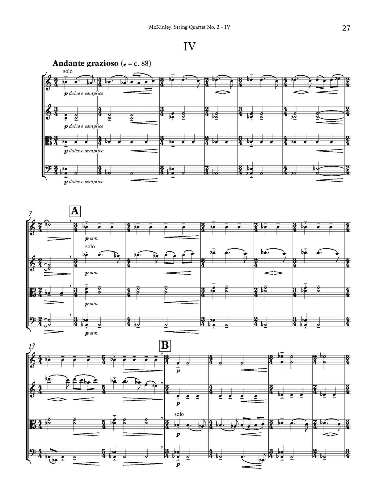 E.M. McKinley: String Quartet No. 2