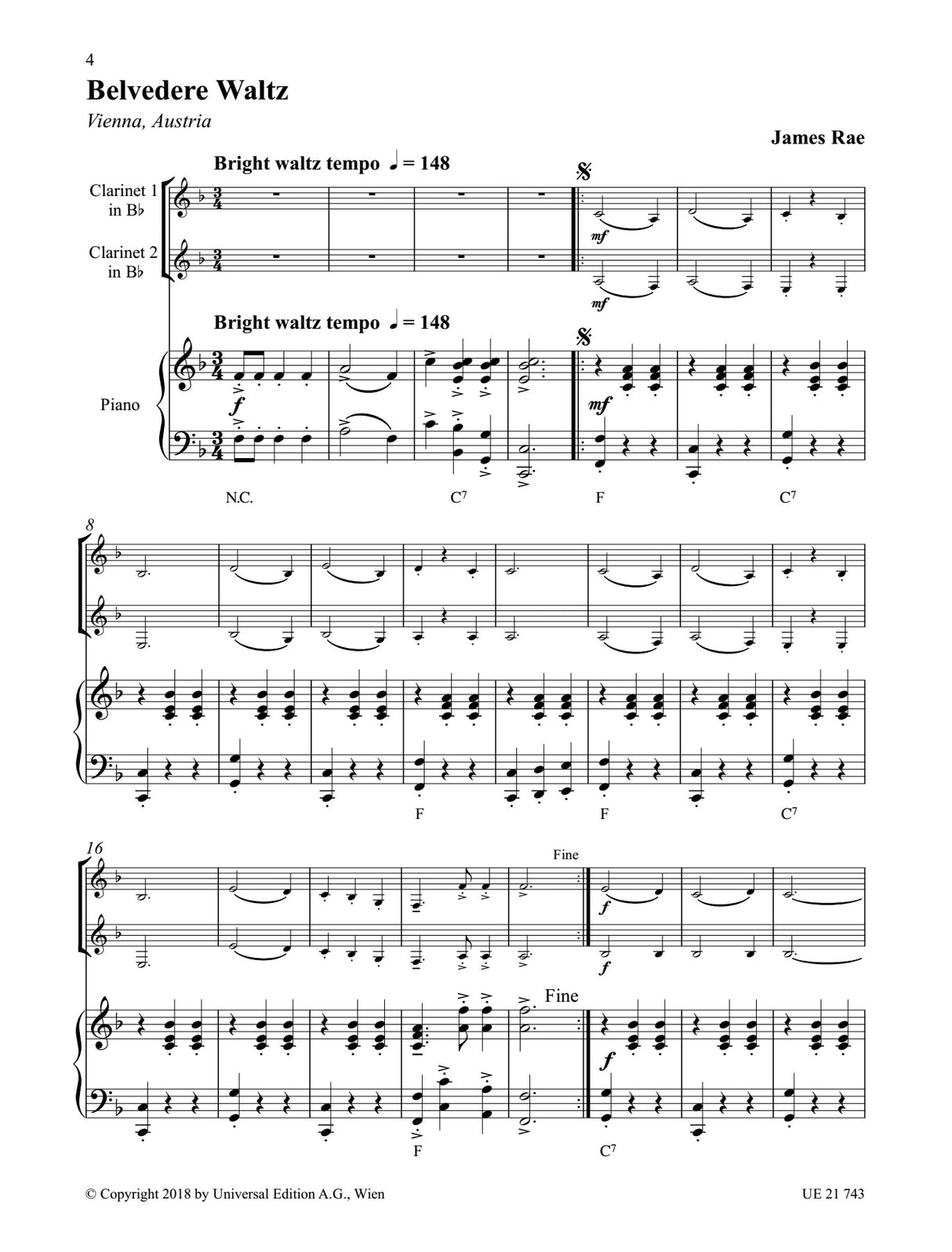 Rae: City Snapshots for Clarinet