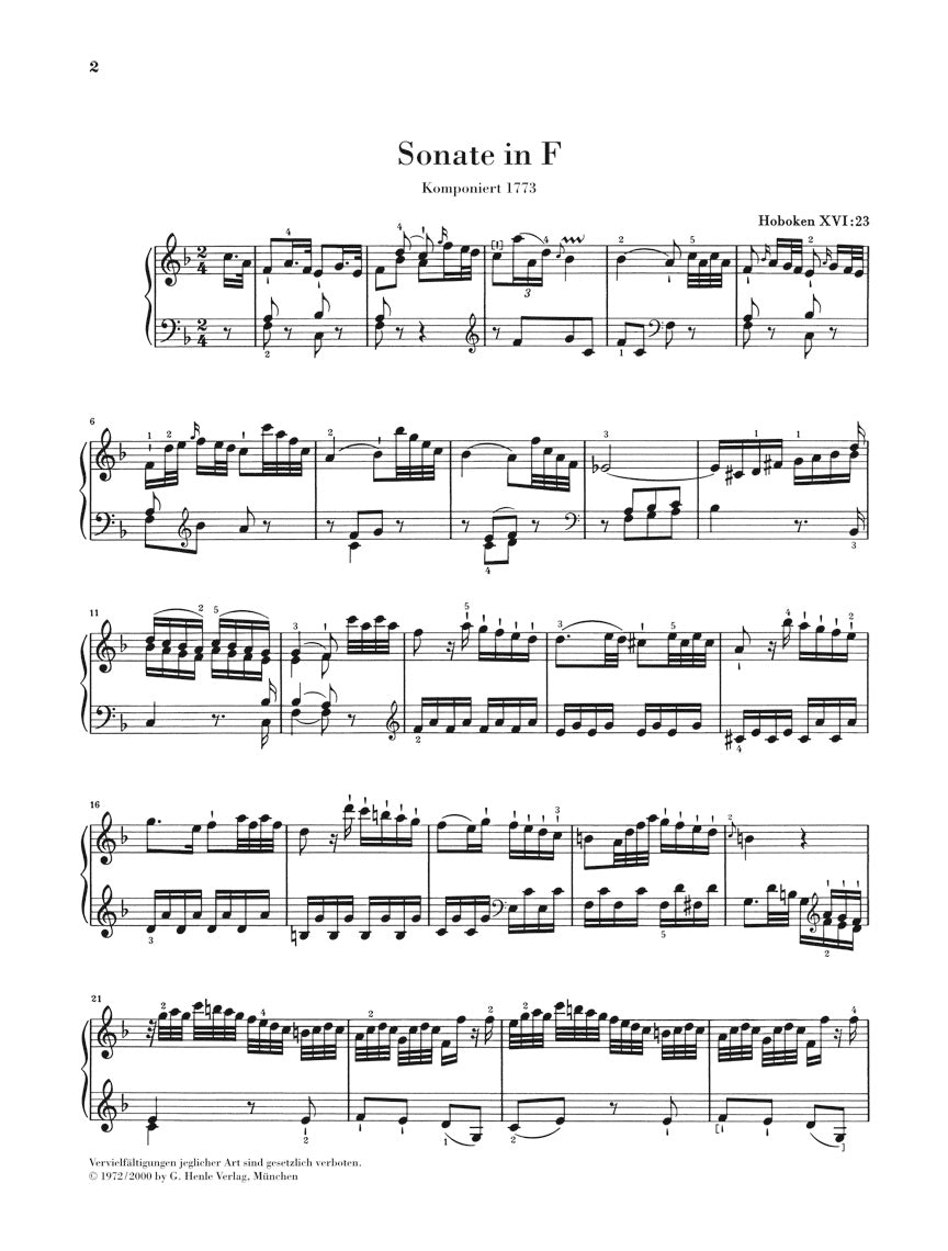 Haydn: Piano Sonata in F Major, Hob. XVI:23