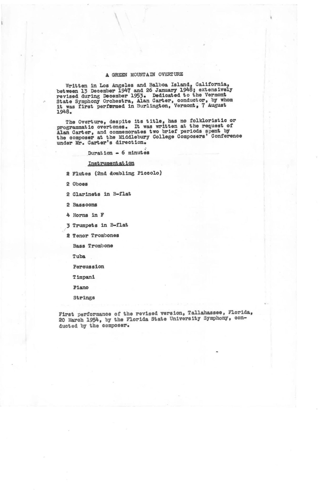 Stevens: A Green Mountain Overture