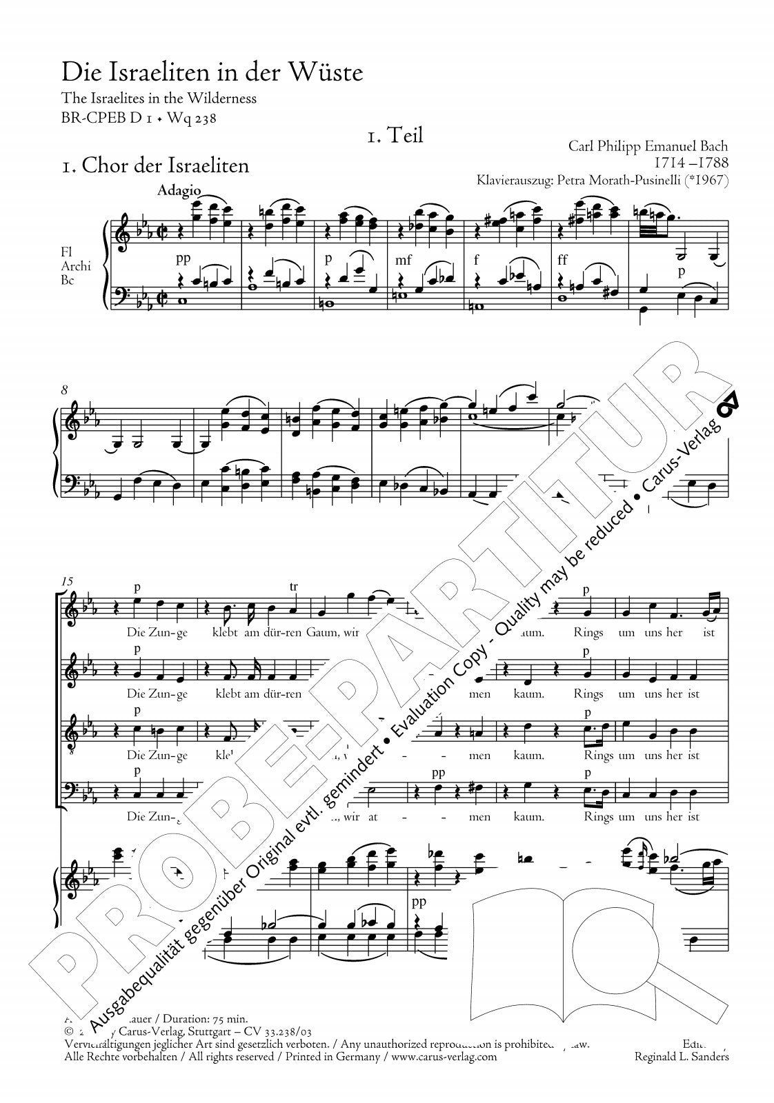 C.P.E. Bach: The Israelites in the Wilderness, Wq. 238