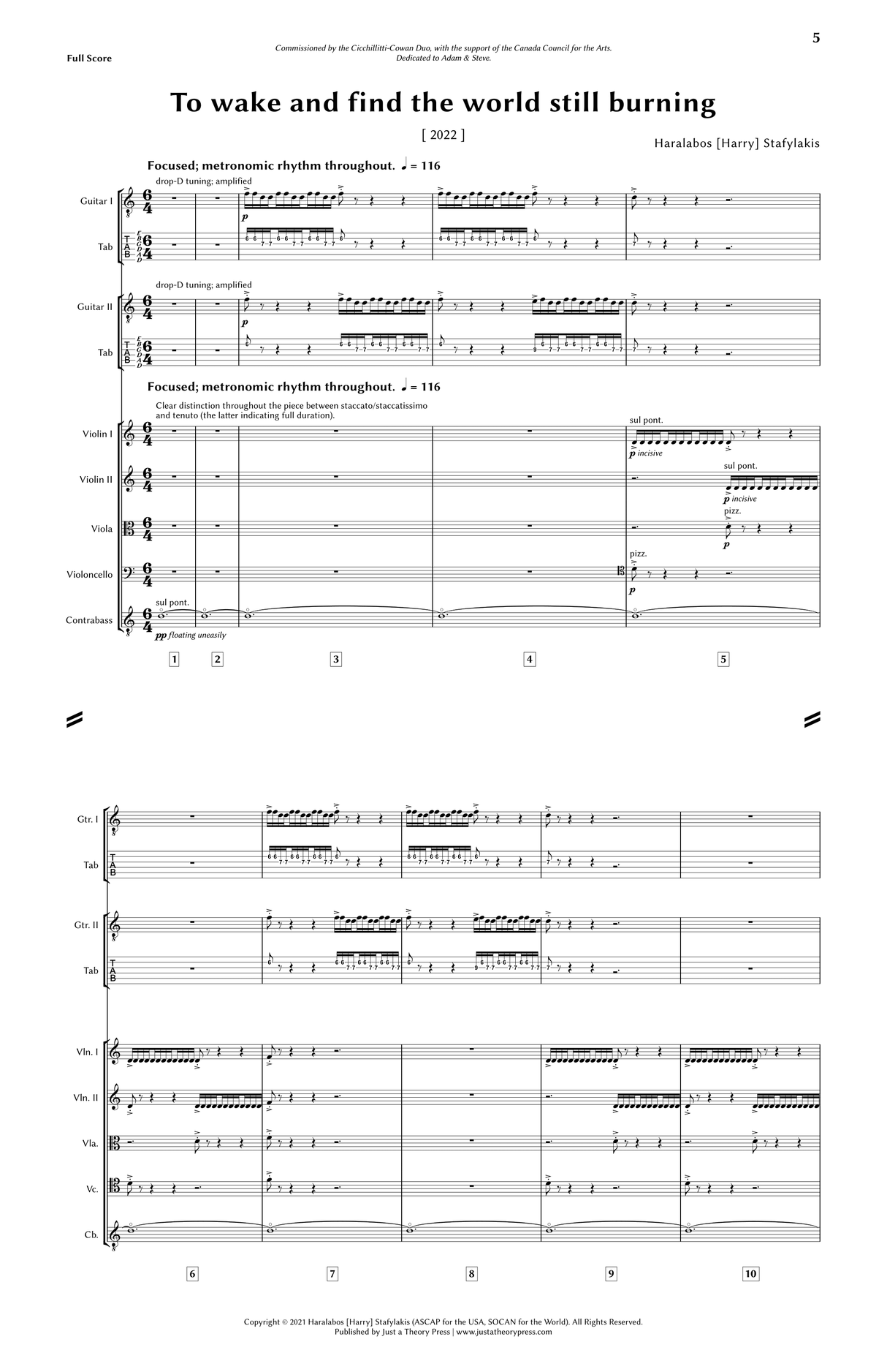 Stafylakis: To wake and find the world still burning