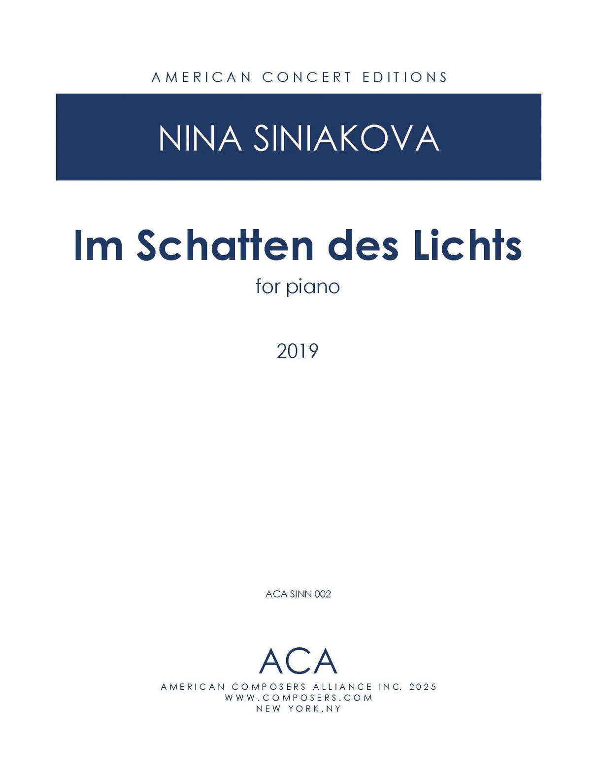 Siniakova: Im Schatten des Lichts