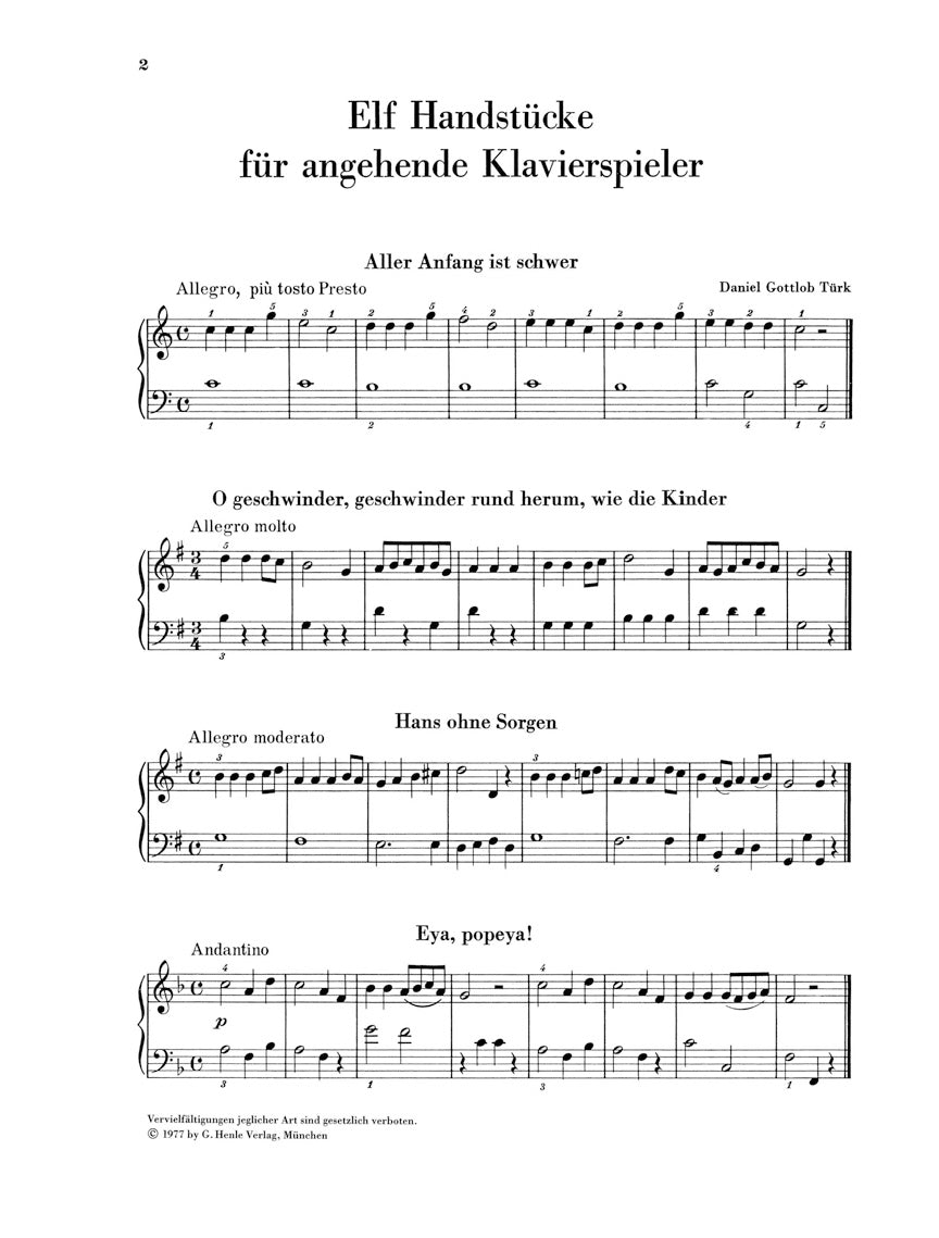 Easy Piano Pieces - Volume 1 (Classical and Romantic Eras)