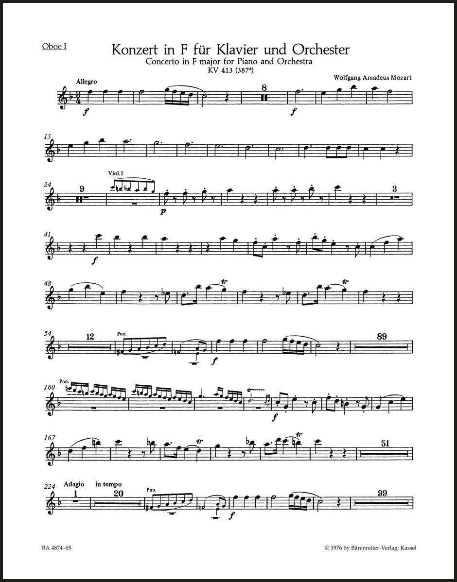 Mozart: Piano Concerto No. 11 in F Major, K. 413 (387a)