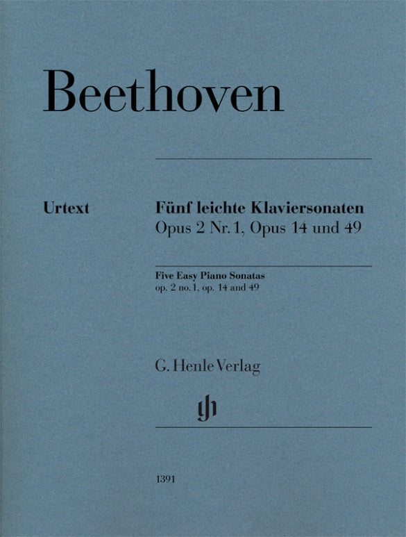 Beethoven: 5 Easy Piano Sonatas, Op. 2, No. 1, Opp. 14 & 49