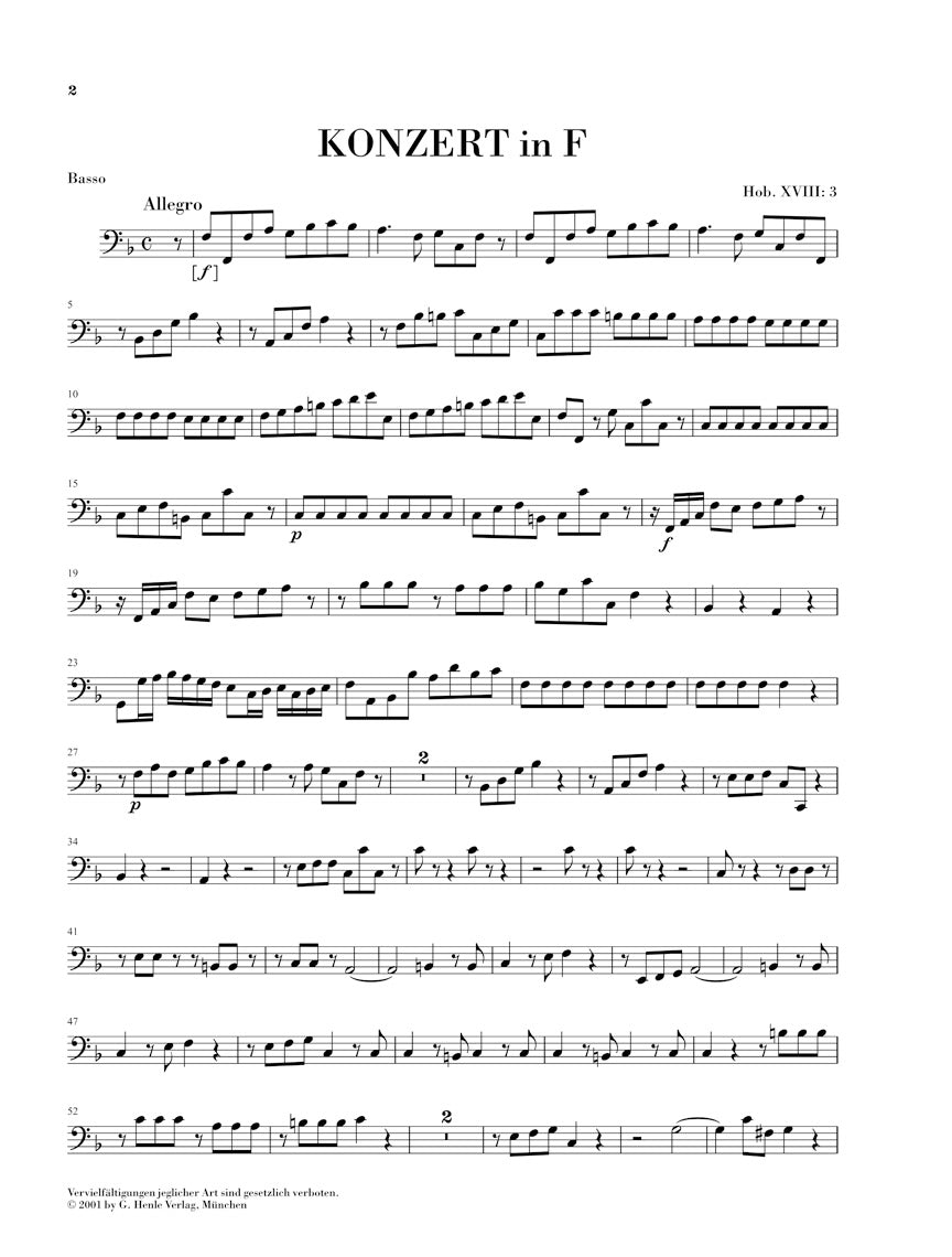 Haydn: Piano Concerto in F Major, Hob. XVIII:3