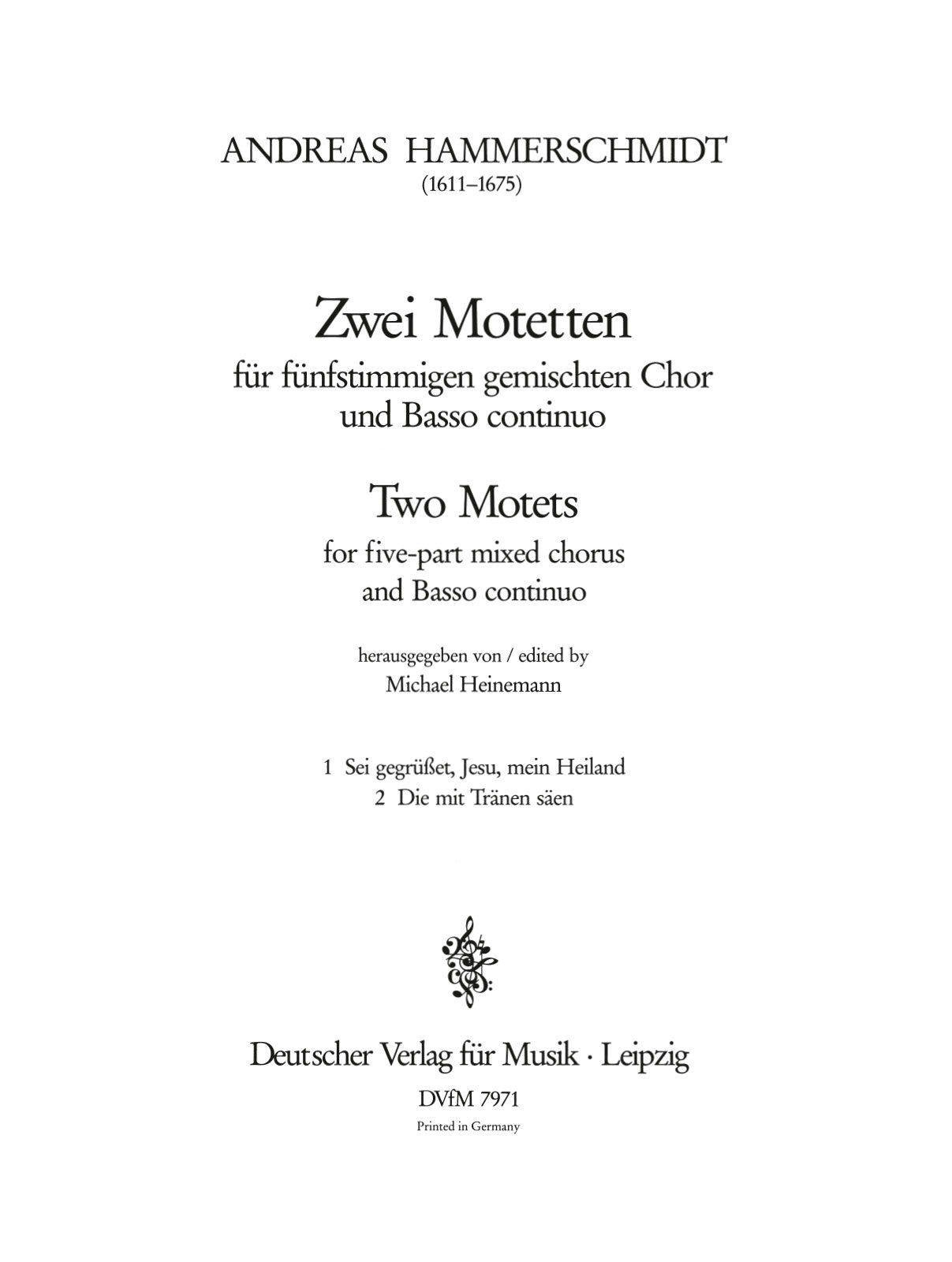 Hammerschmidt: 2 Motets from "Chormusic"