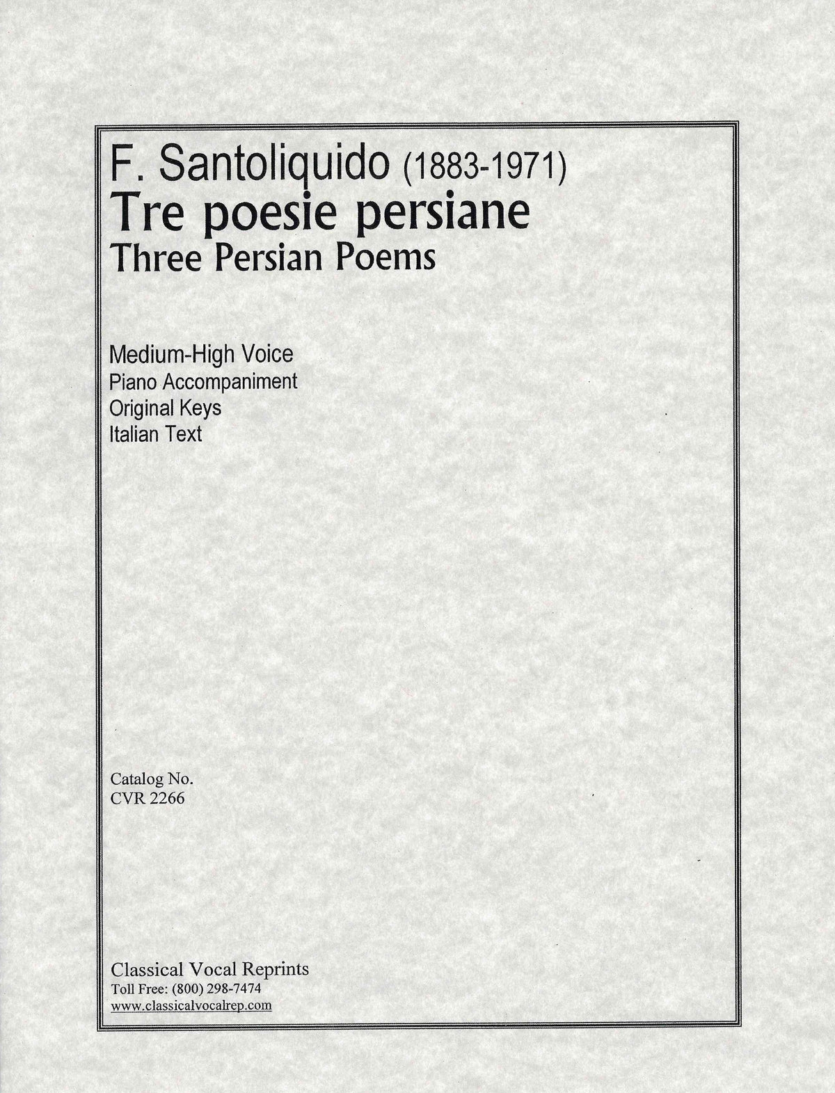Santoliquido: Tre poesie persiane