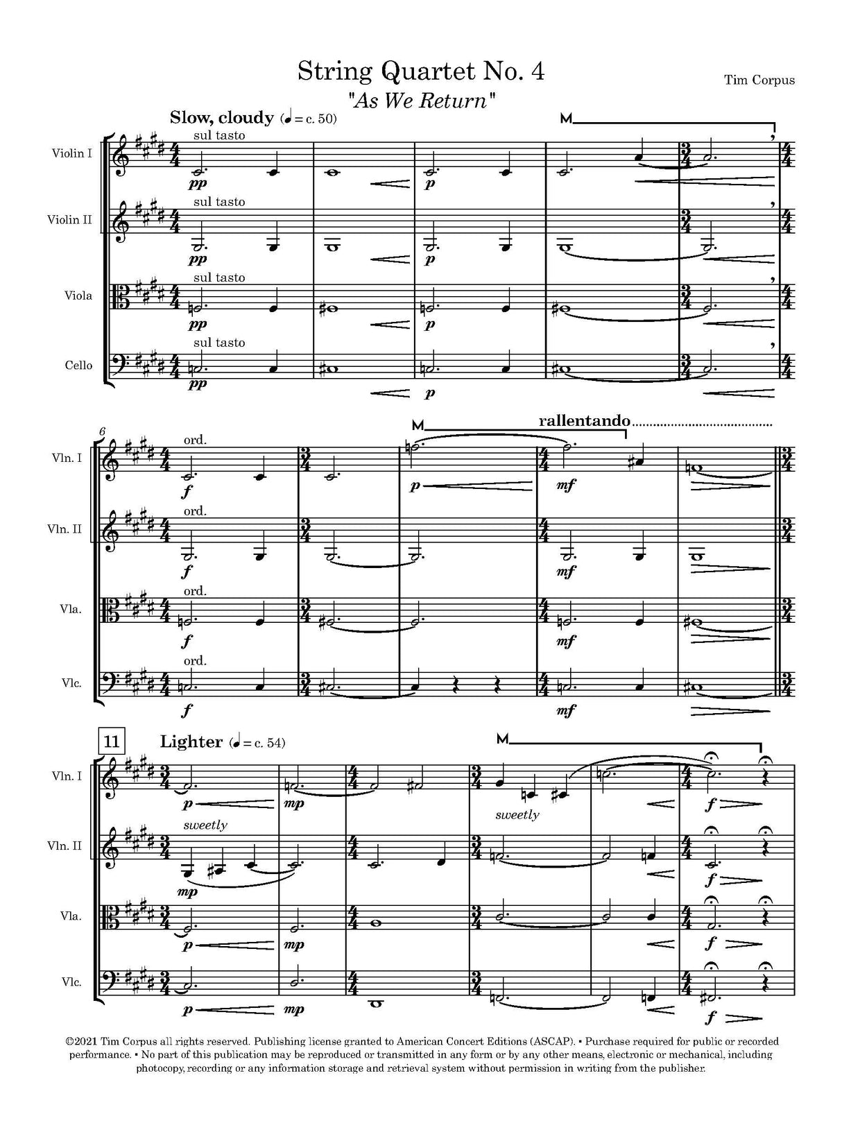 Corpus: String Quartet No. 4 ("As We Return")