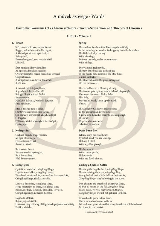 Bartók: Choral Works for Children's and Female Voices