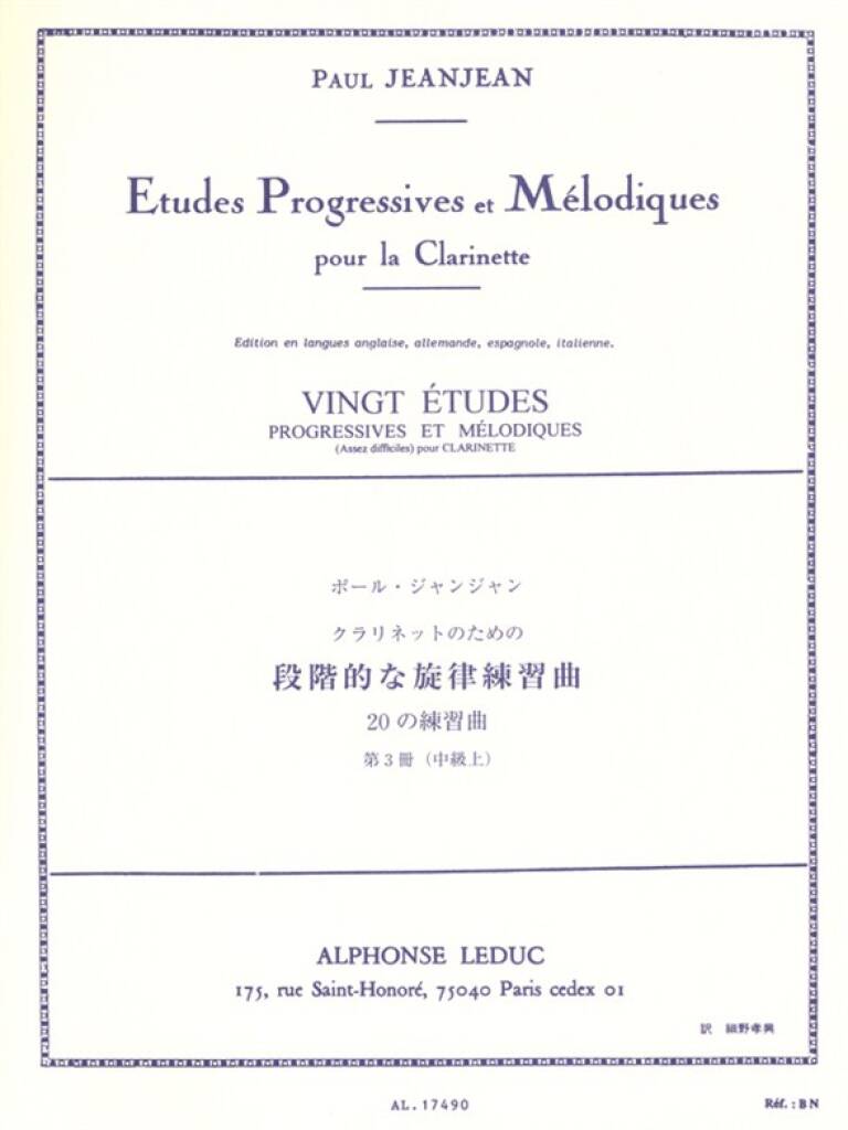 Jeanjean: Etudes Progressives et Mélodiques - Volume 3