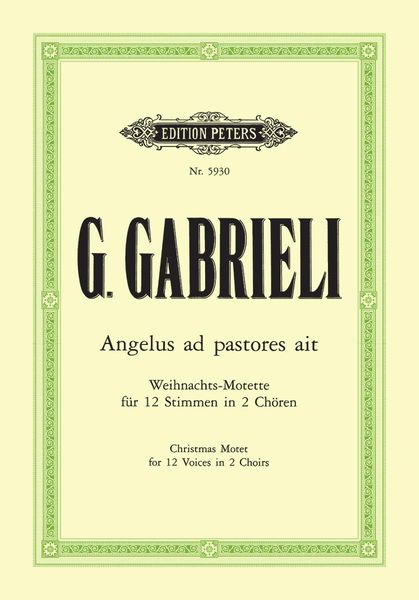 Gabrieli: Angelus ad pastores ait