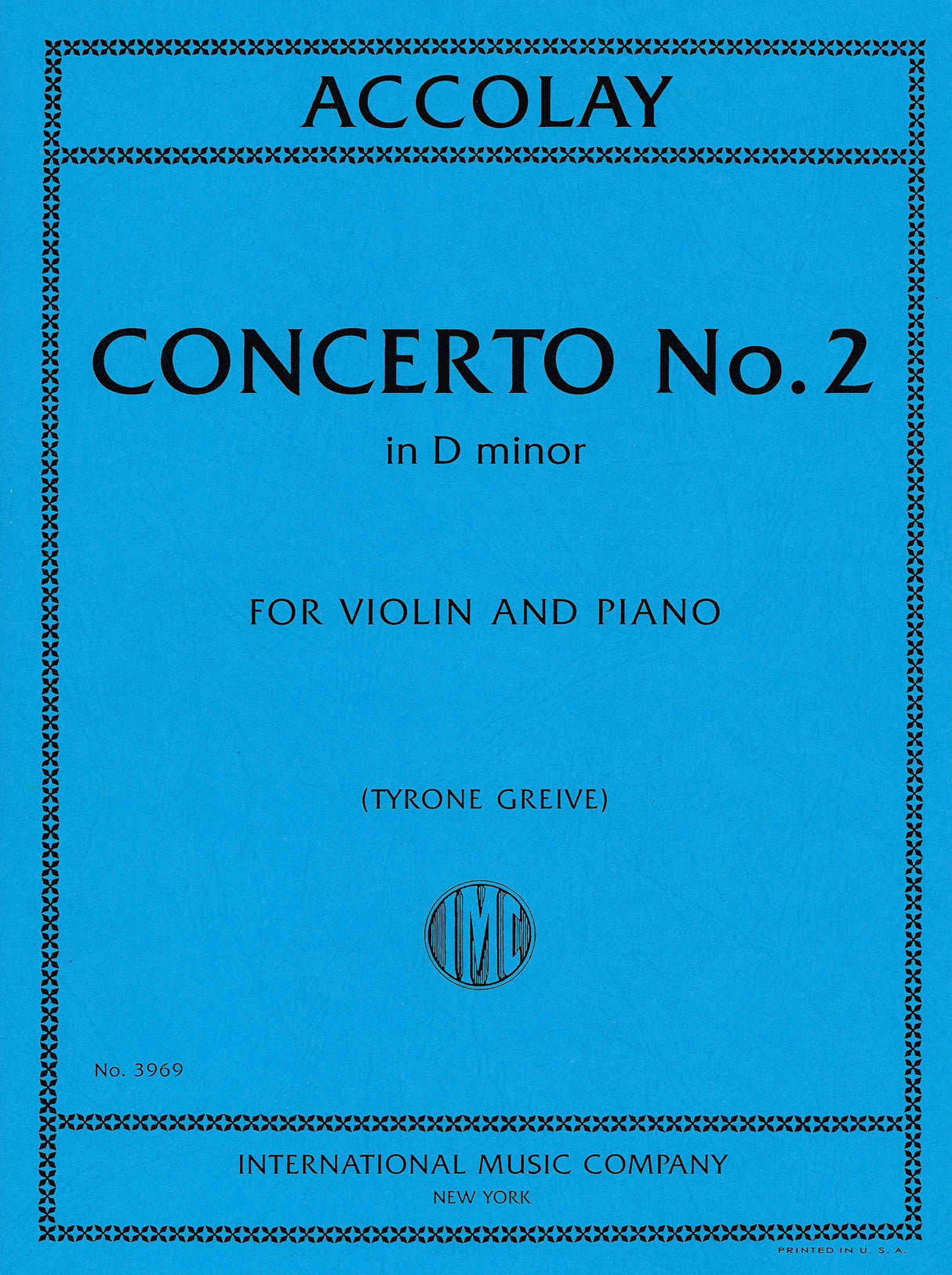 Accolay: Violin Concerto No. 2 in D Minor