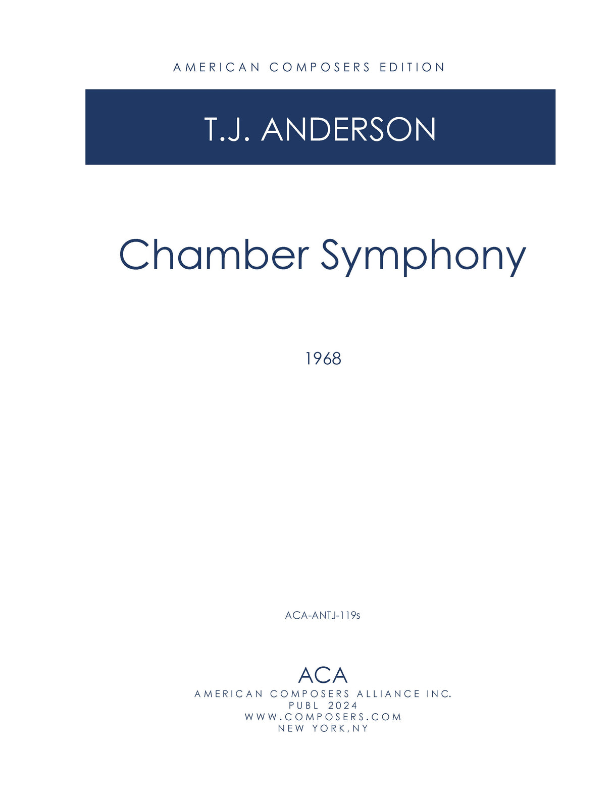T.J. Anderson: Chamber Symphony