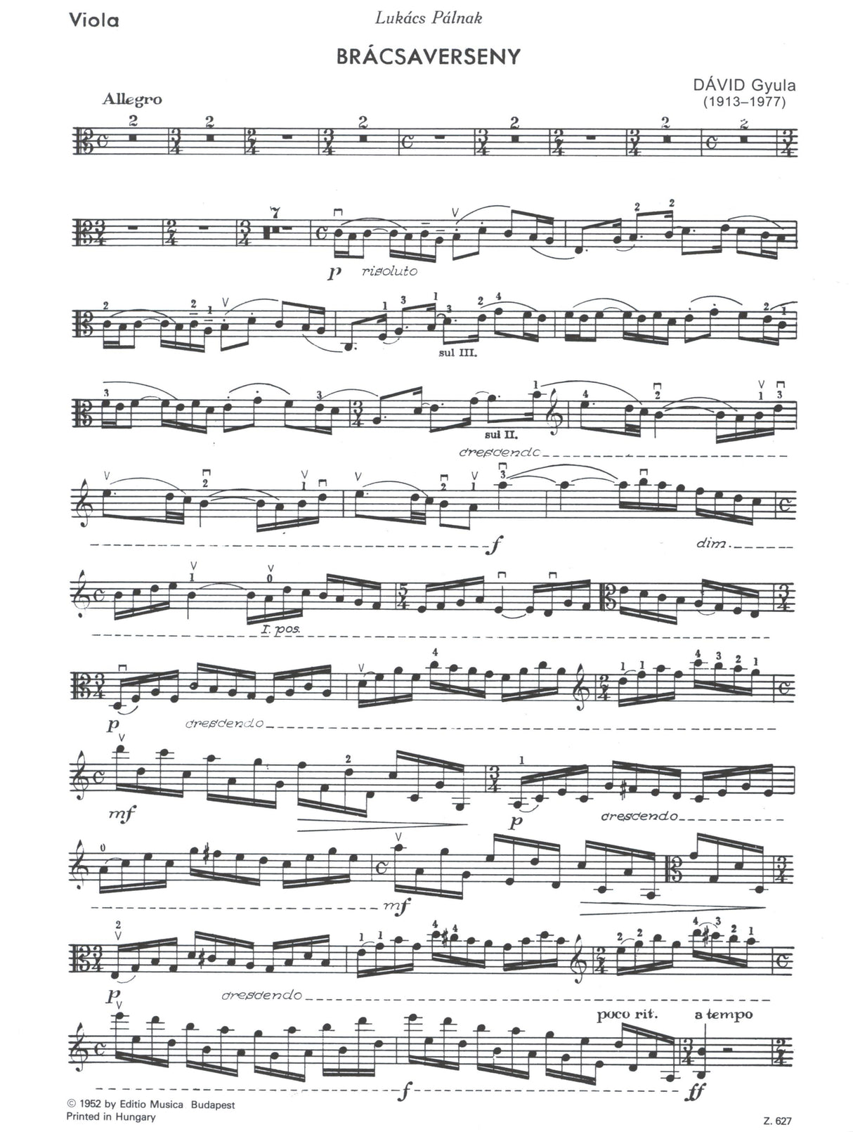 Dávid: Viola Concerto