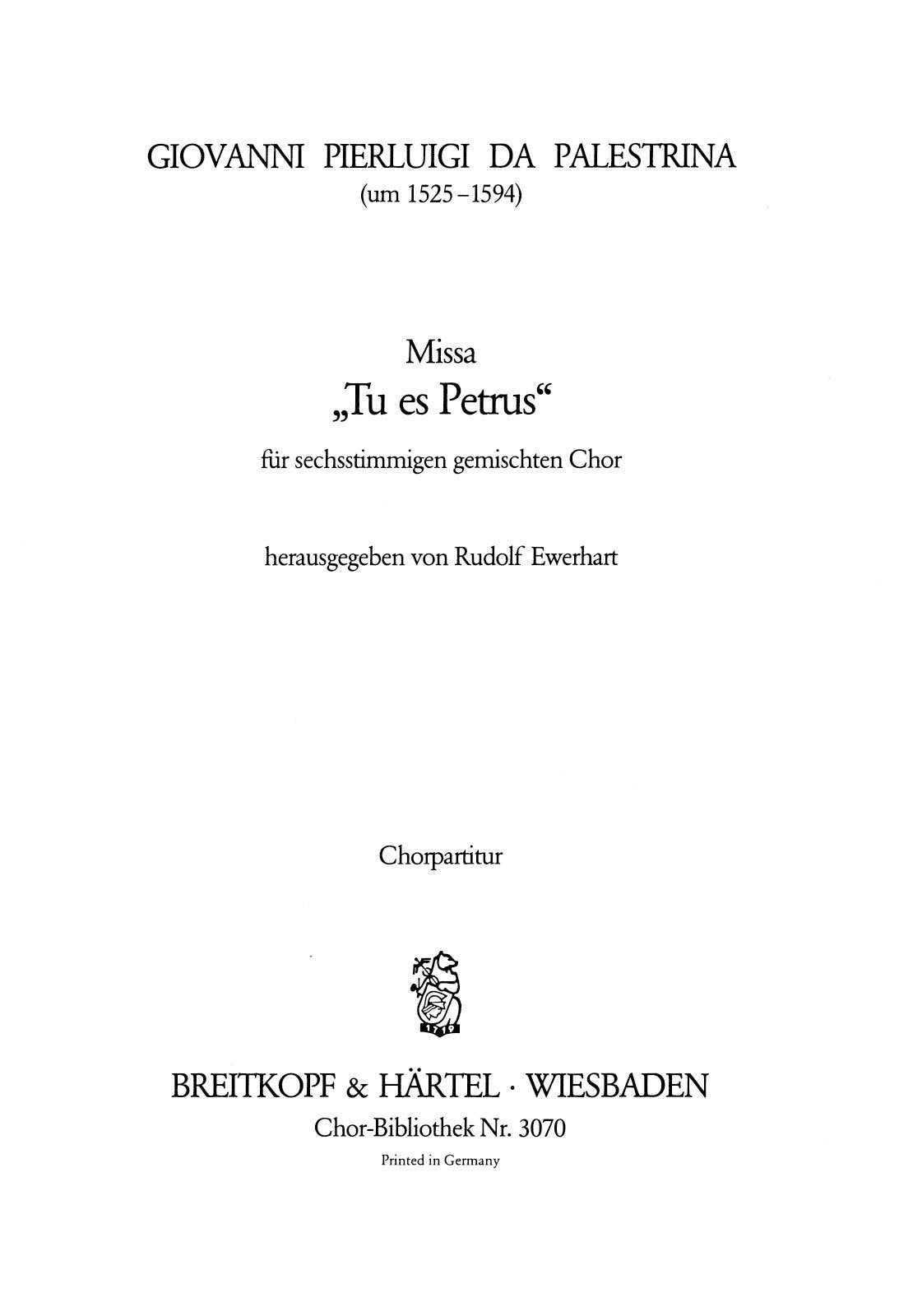 Palestrina: Missa "Tu es Petrus"
