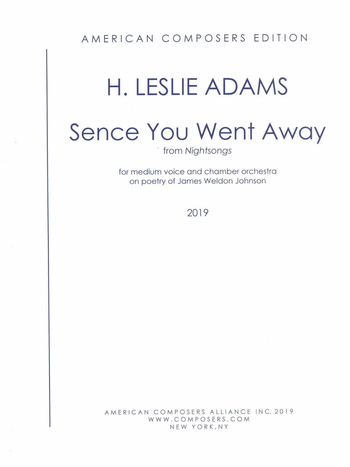 Adams: Sence You Went Away from Nightsongs
