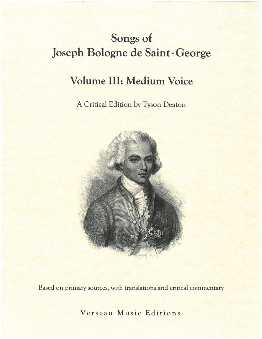 Songs of Joseph Bologne de Saint-George - Volume 3 (Medium Voice)