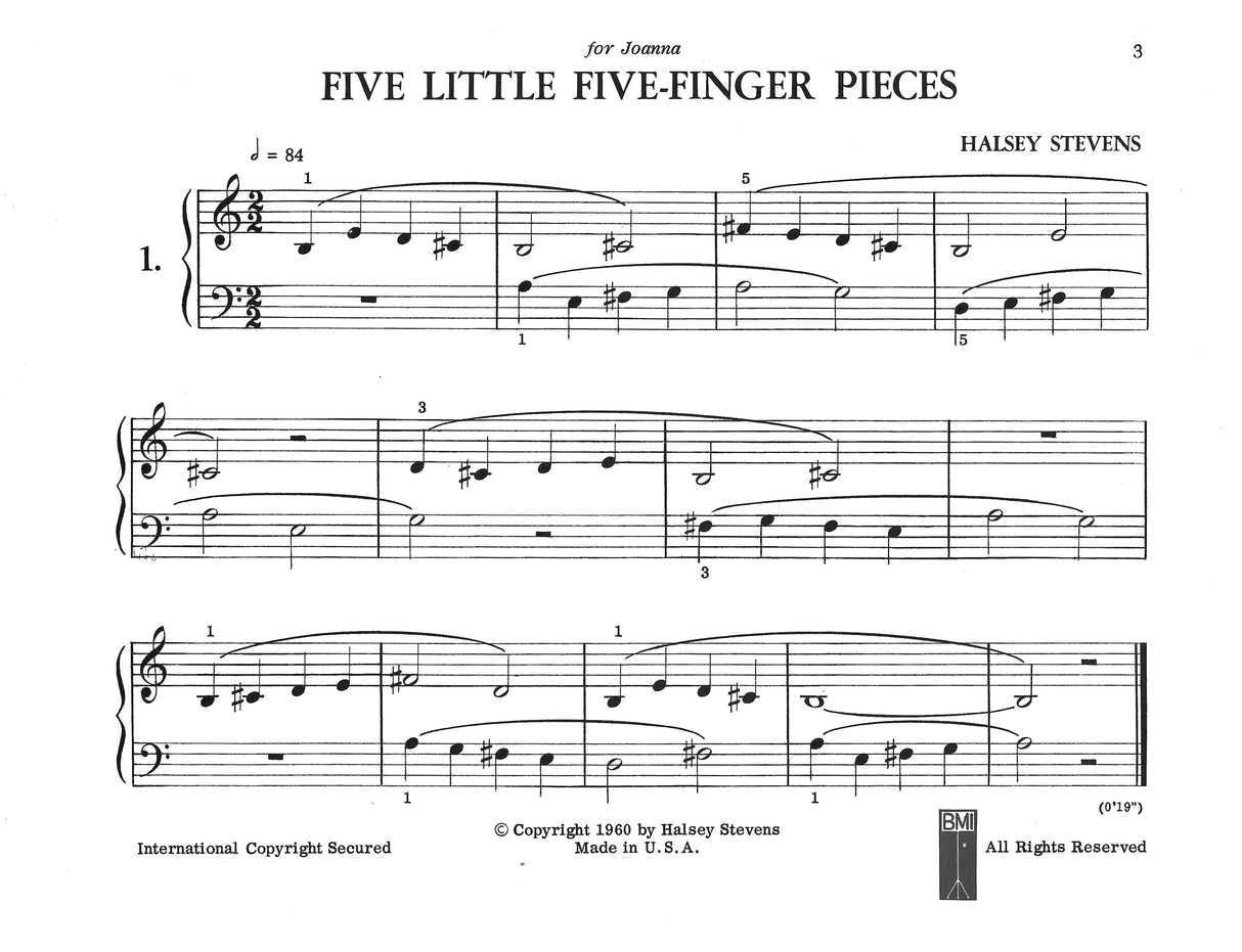 H. Stevens: 5 Little Five-Finger Pieces