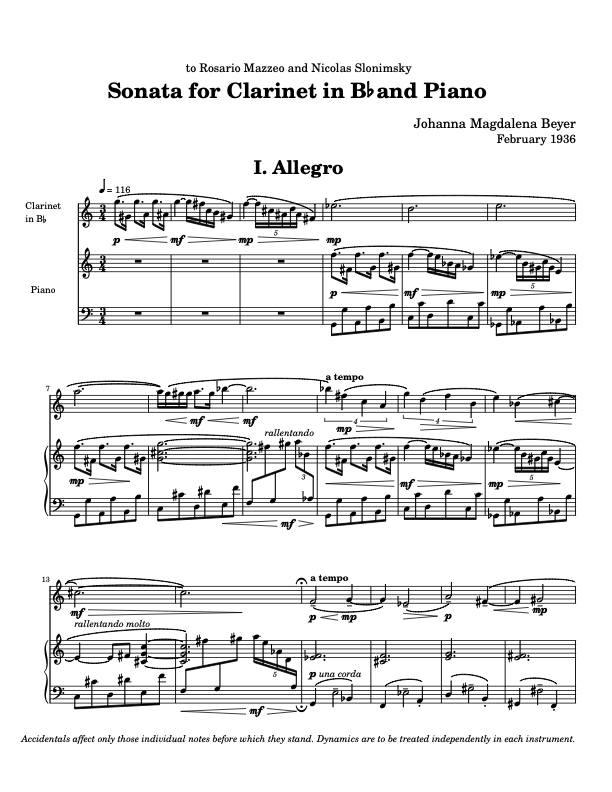Beyer: Clarinet Sonata