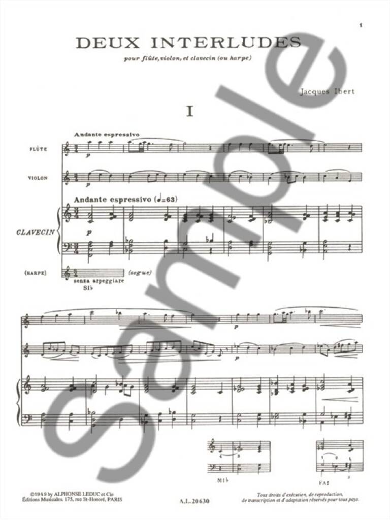 Ibert: 2 Interludes