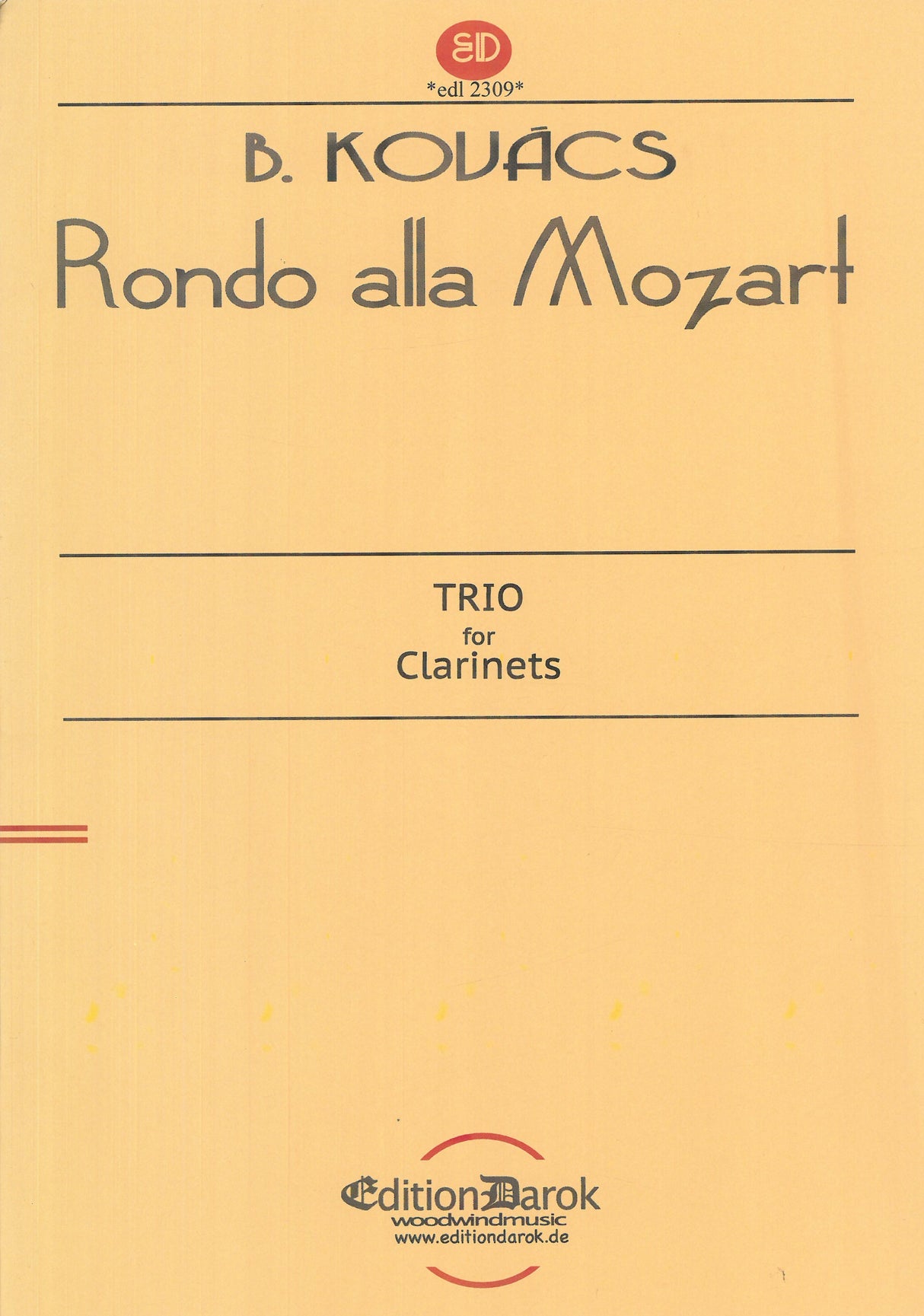 Kovács: Rondo alla Mozart (Version for Clarinet Trio)