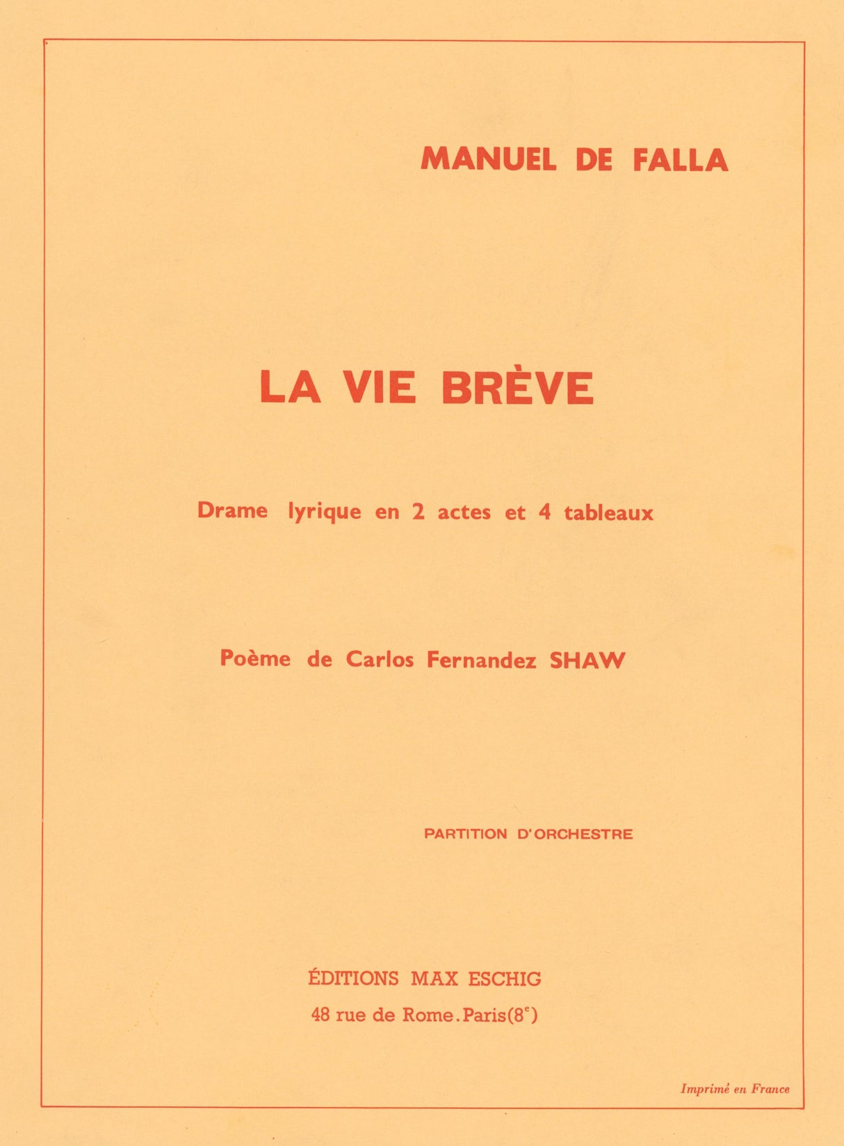 Falla: La vida brève
