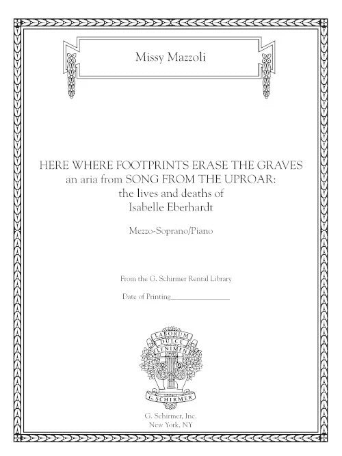 Mazzoli: Here Where Footprints Erase the Graves (Version for Mezzo & Piano)