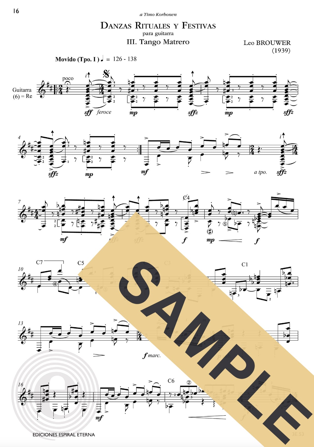 Brouwer: Danzas rituales y festivas - Volume 2