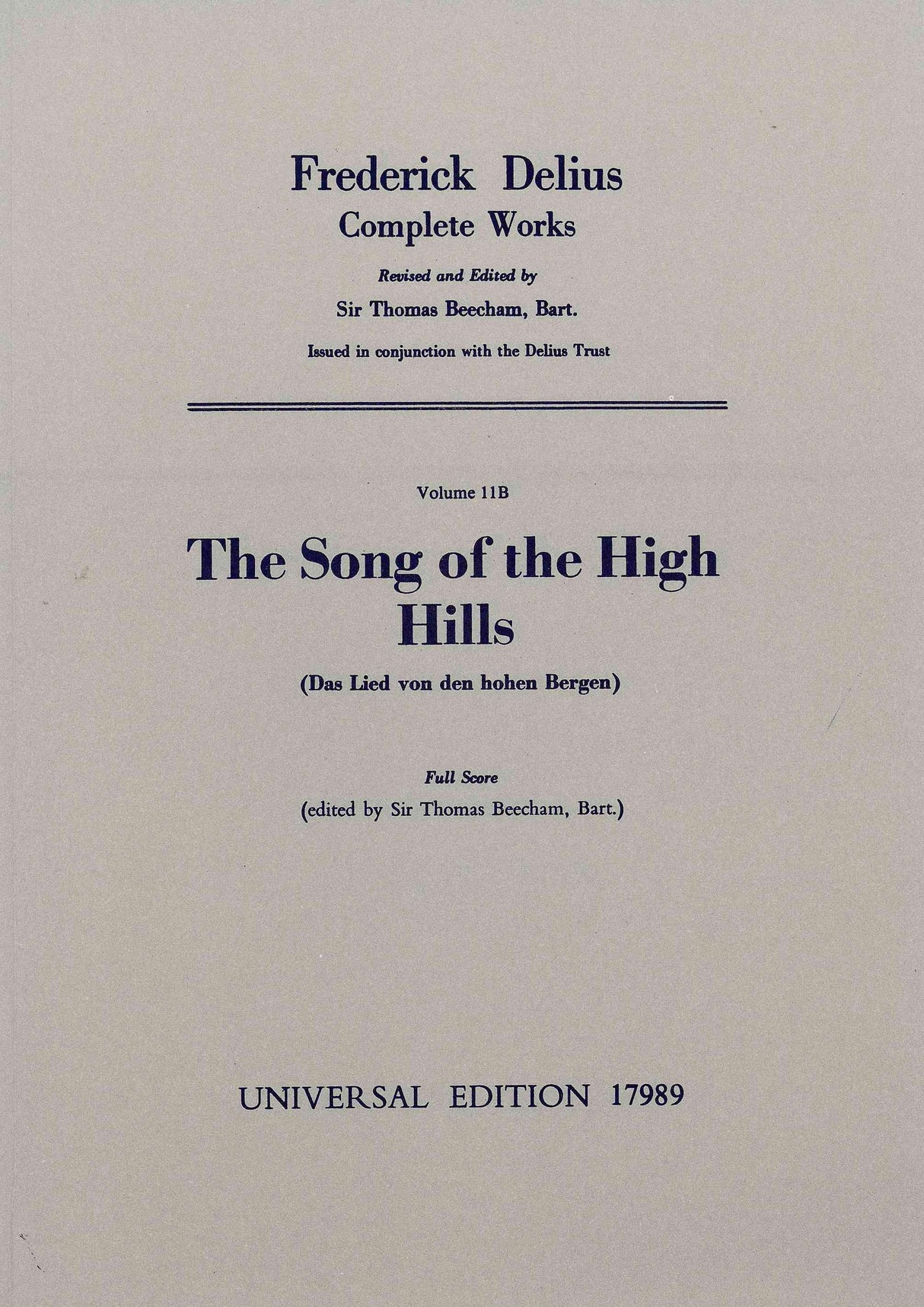 Delius: The Song of the High Hills