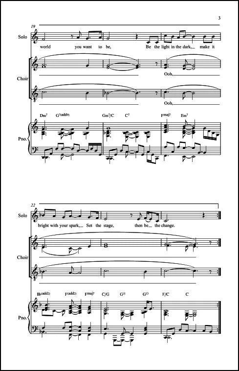 Abels: Be the Change (Version for Gospel Soloist, Gospel Choir (SAT) & Piano)