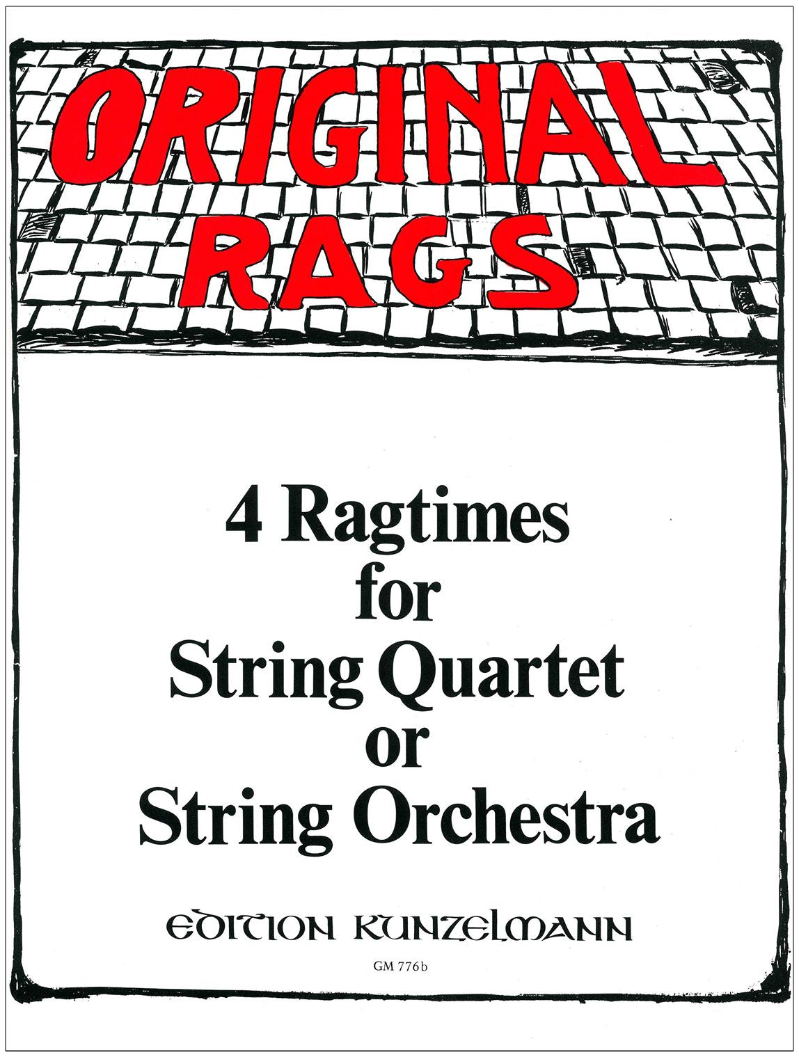 4 Ragtimes arr. for String Quartet, Quintet or Orchestra